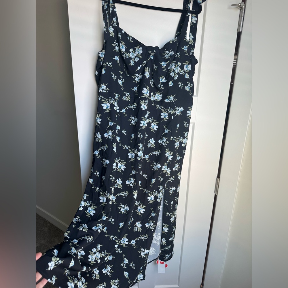 Navy blue floral maxi dress CIDER
